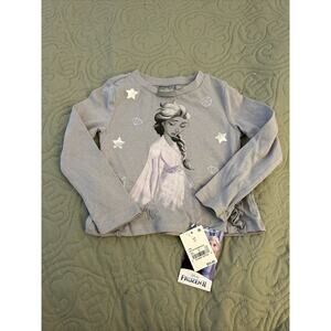 Girls Gray Long Sleeve Frozen Elsa Top 2T